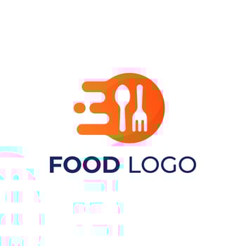 Food Logo. Spoon, Fork Icon Illustration Symbol For Fast Delivery App Restaurant Template vector