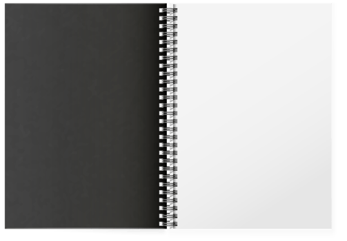 vertical open  spiral notepad png