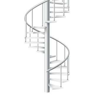 Spiral staircase realistic 3d object png