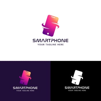 Smartphone Store icon designs, Gradient Modern Phone Shop logo designs icon vector
