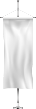 Vertical banner hanging on a metal flagpole png