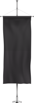 Black vertically hanging banner png