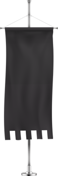 Black vertically hanging banner png