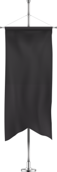 Black vertically hanging banner png