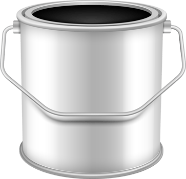 Opened  can with black wall paint png