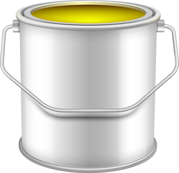 opened  can with yellow wall paint png