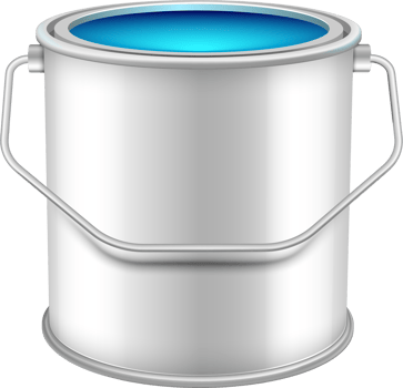 Opened  can with blue wall paint png