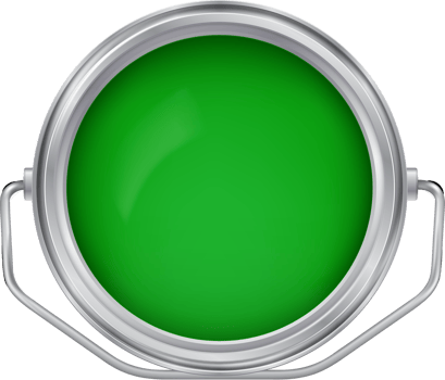 Open  can with  green  paint png