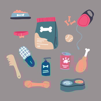 Set of Stuff for Dogs vector