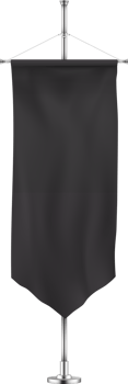 Black vertically hanging banner png