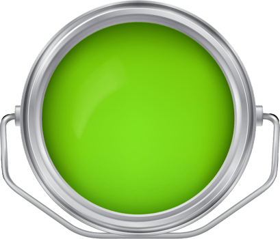 Open  can with  light green paint png