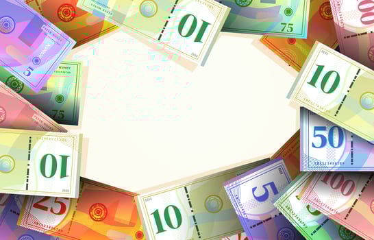 Colorful Bright Paper Money Real Background vector