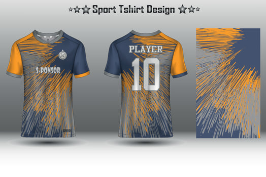 Football jersey mockup, soccer jersey mockup, cycling jersey mockup and sport jersey mockup with abstract geometric pattern Free Vector