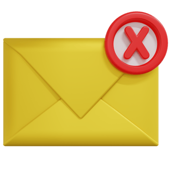 3D Rendering of Broken Message Icon png