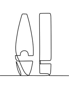 Continuous line drawing of cigarette vector