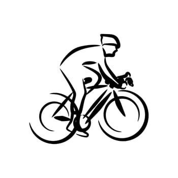 Line drawing of cycling vector