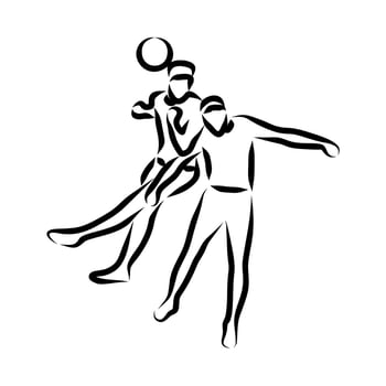 line drawing of someone playing football vector