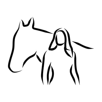line drawing of horseman vector