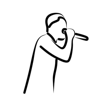 line drawing of singer vector