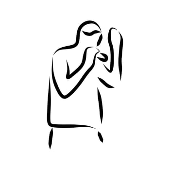 line drawing of singer vector