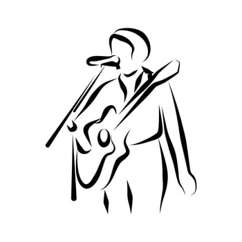 line drawing of singer vector