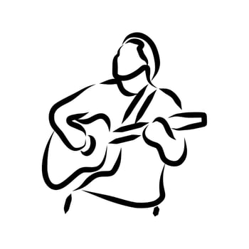line drawing of singer vector