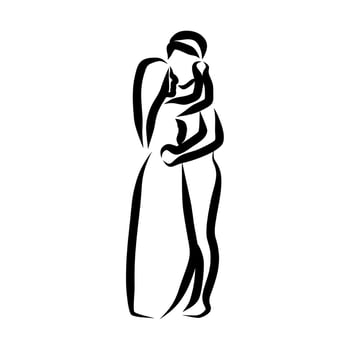 Line drawing of romantic vector