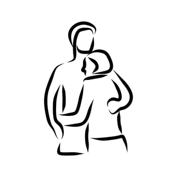 Line drawing of romantic vector
