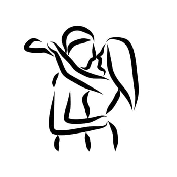 Line drawing of romantic vector