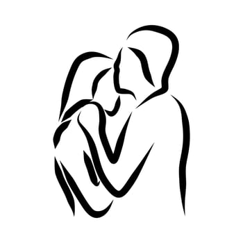 Line drawing of romantic vector