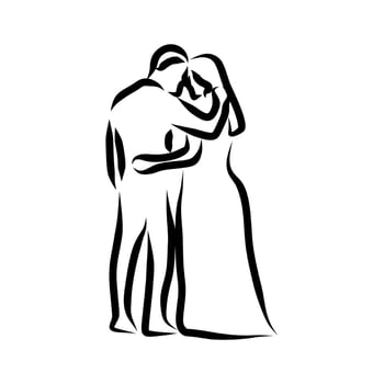 Line drawing of romantic vector