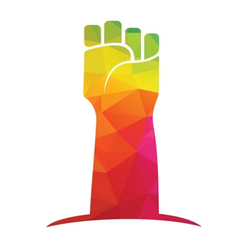 Raised Fist logo design vector. Freedom and Revolution logo design. vector
