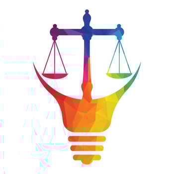 Law logo vector with judicial balance. Logo vector for law, court, justice services and firms.
