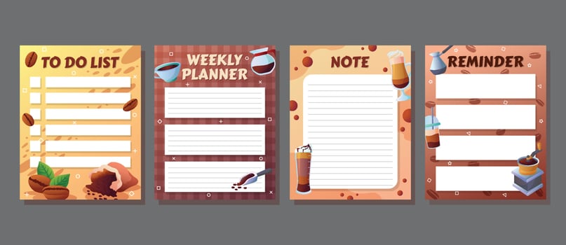 Journal Template in Coffee Beverages Themed vector