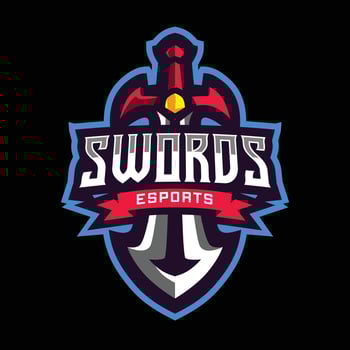 Knight sword esport gaming logo vector