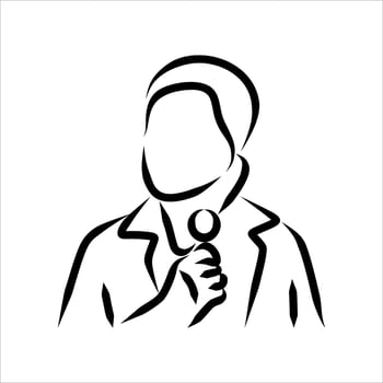Line drawing of doctor vector