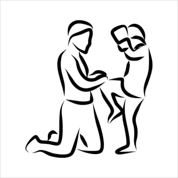 Line drawing of fighting vector