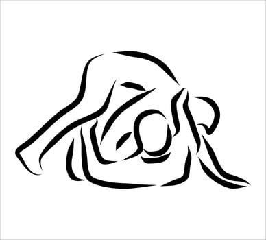 Line drawing of fighting vector