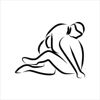 Line drawing of fighting vector