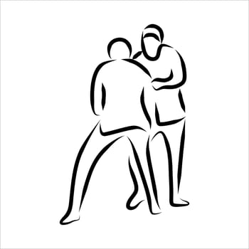 Line drawing of fighting vector