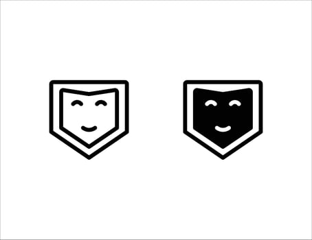 security icon. outline icon and solid icon vector