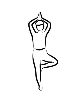 Line drawing of yoga vector