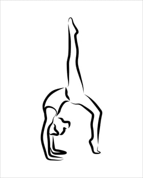 Line drawing of yoga vector
