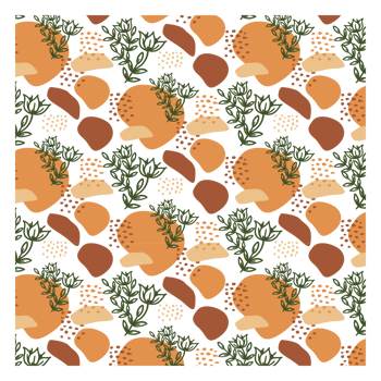 Boho Blob Shape and Floral Seamless Pattern png