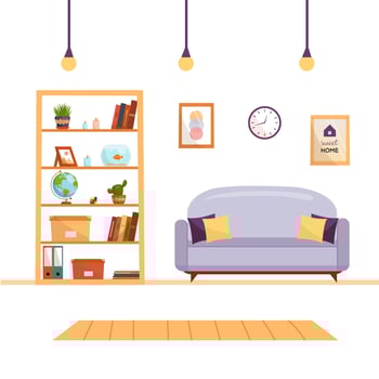 Modern interior with furniture. vector