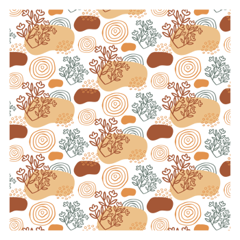 Boho Blob Shape and Floral Seamless Pattern png