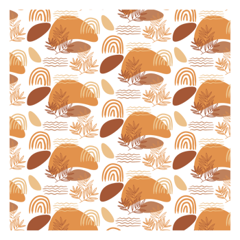 Boho Blob Shape and Floral Seamless Pattern png