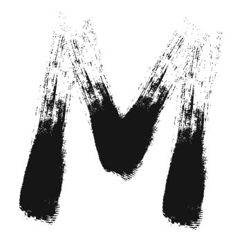 Letter M Custom Alphabet Brush Texture png