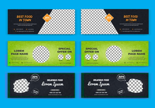 burger heaven restaurants food menu social cover web banner template vector