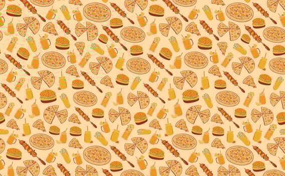 Fast food illustrations pattern vector